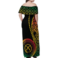 Proudly Ni-Van Sandroing Inspired Classic Style Family Matching Off Shoulder Maxi Dress and Hawaiian Shirt
