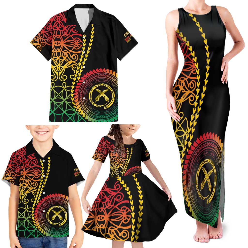 Proudly Ni-Van Sandroing Inspired Classic Style Family Matching Tank Maxi Dress and Hawaiian Shirt