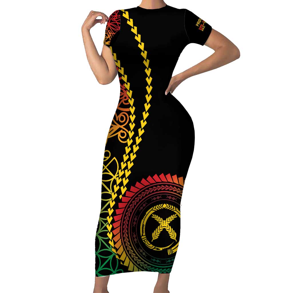 Proudly Ni-Van Sandroing Inspired Classic Style Short Sleeve Bodycon Dress