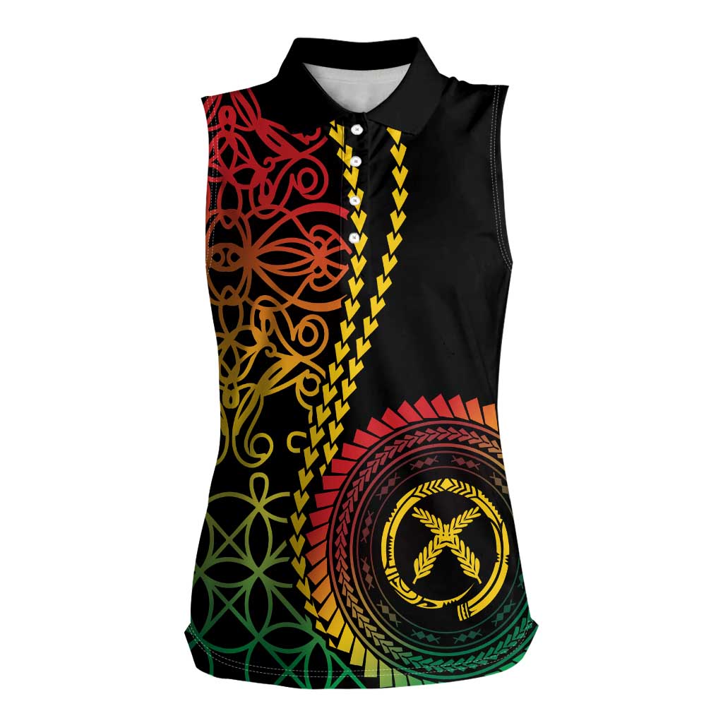 Proudly Ni-Van Sandroing Inspired Classic Style Women Sleeveless Polo Shirt LT7 Female Colorful - Polynesian Pride