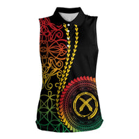 Proudly Ni-Van Sandroing Inspired Classic Style Women Sleeveless Polo Shirt LT7 Female Colorful - Polynesian Pride