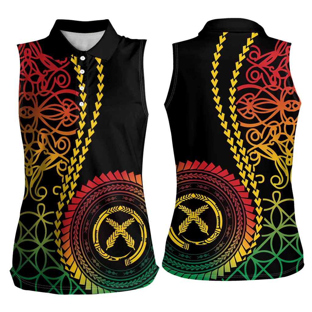 Proudly Ni-Van Sandroing Inspired Classic Style Women Sleeveless Polo Shirt LT7 - Polynesian Pride