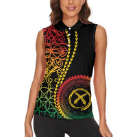 Proudly Ni-Van Sandroing Inspired Classic Style Women Sleeveless Polo Shirt LT7 - Polynesian Pride