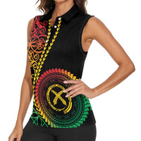 Proudly Ni-Van Sandroing Inspired Classic Style Women Sleeveless Polo Shirt LT7 - Polynesian Pride