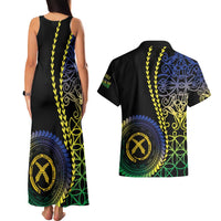 Proudly Ni-Van Sandroing Inspired Couples Matching Tank Maxi Dress and Hawaiian Shirt Malampa Classic Style