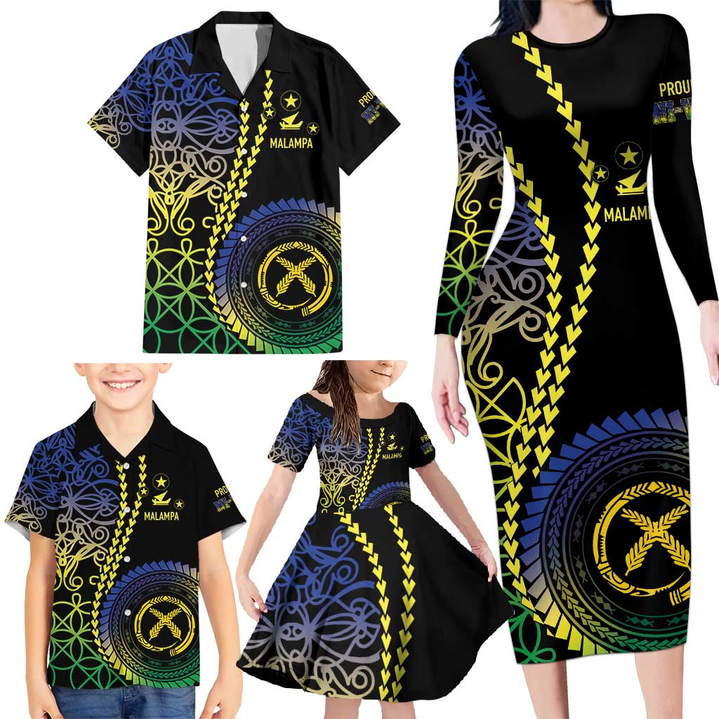 Proudly Ni-Van Sandroing Inspired Family Matching Long Sleeve Bodycon Dress and Hawaiian Shirt Malampa Classic Style