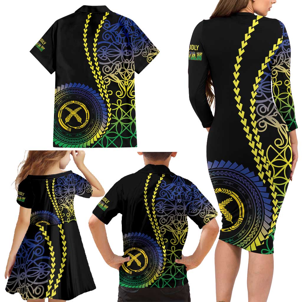 Proudly Ni-Van Sandroing Inspired Family Matching Long Sleeve Bodycon Dress and Hawaiian Shirt Malampa Classic Style