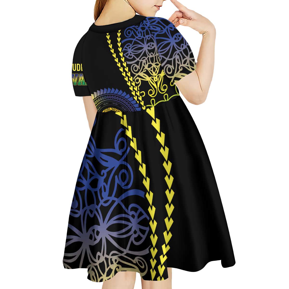 Proudly Ni-Van Sandroing Inspired Kid Short Sleeve Dress Malampa Classic Style