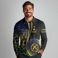 Proudly Ni-Van Sandroing Inspired Long Sleeve Polo Shirt Malampa Classic Style LT7 - Polynesian Pride