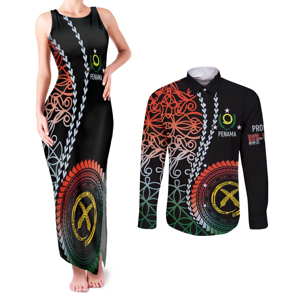 Proudly Ni-Van Sandroing Inspired Couples Matching Tank Maxi Dress and Long Sleeve Button Shirt Penama Classic Style