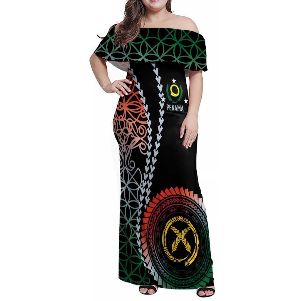 Proudly Ni-Van Sandroing Inspired Family Matching Off Shoulder Maxi Dress and Hawaiian Shirt Penama Classic Style
