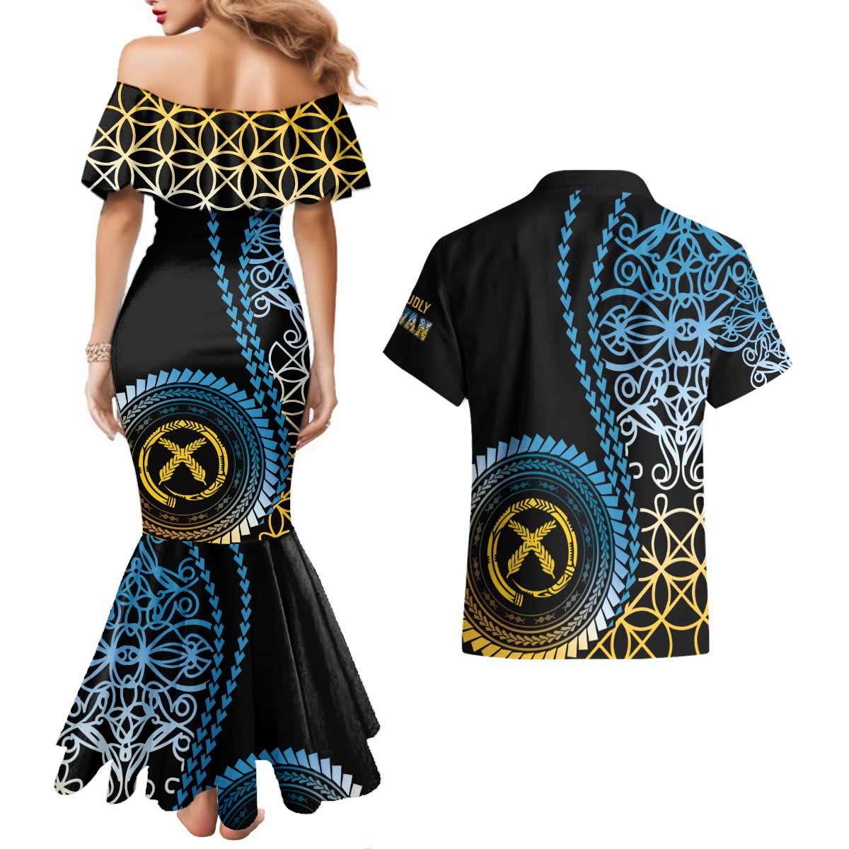 Proudly Ni-Van Sandroing Inspired Couples Matching Mermaid Dress and Hawaiian Shirt Sanma Classic Style