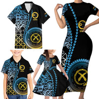 Proudly Ni-Van Sandroing Inspired Family Matching Short Sleeve Bodycon Dress and Hawaiian Shirt Sanma Classic Style