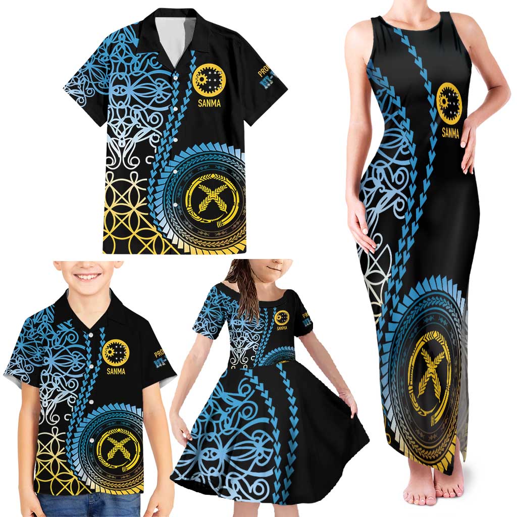 Proudly Ni-Van Sandroing Inspired Family Matching Tank Maxi Dress and Hawaiian Shirt Sanma Classic Style
