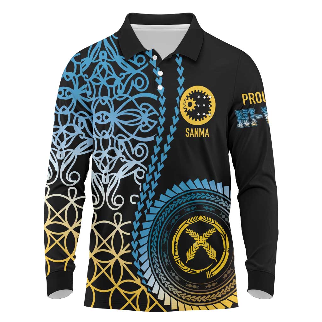 Proudly Ni-Van Sandroing Inspired Long Sleeve Polo Shirt Sanma Classic Style LT7 Colorful - Polynesian Pride