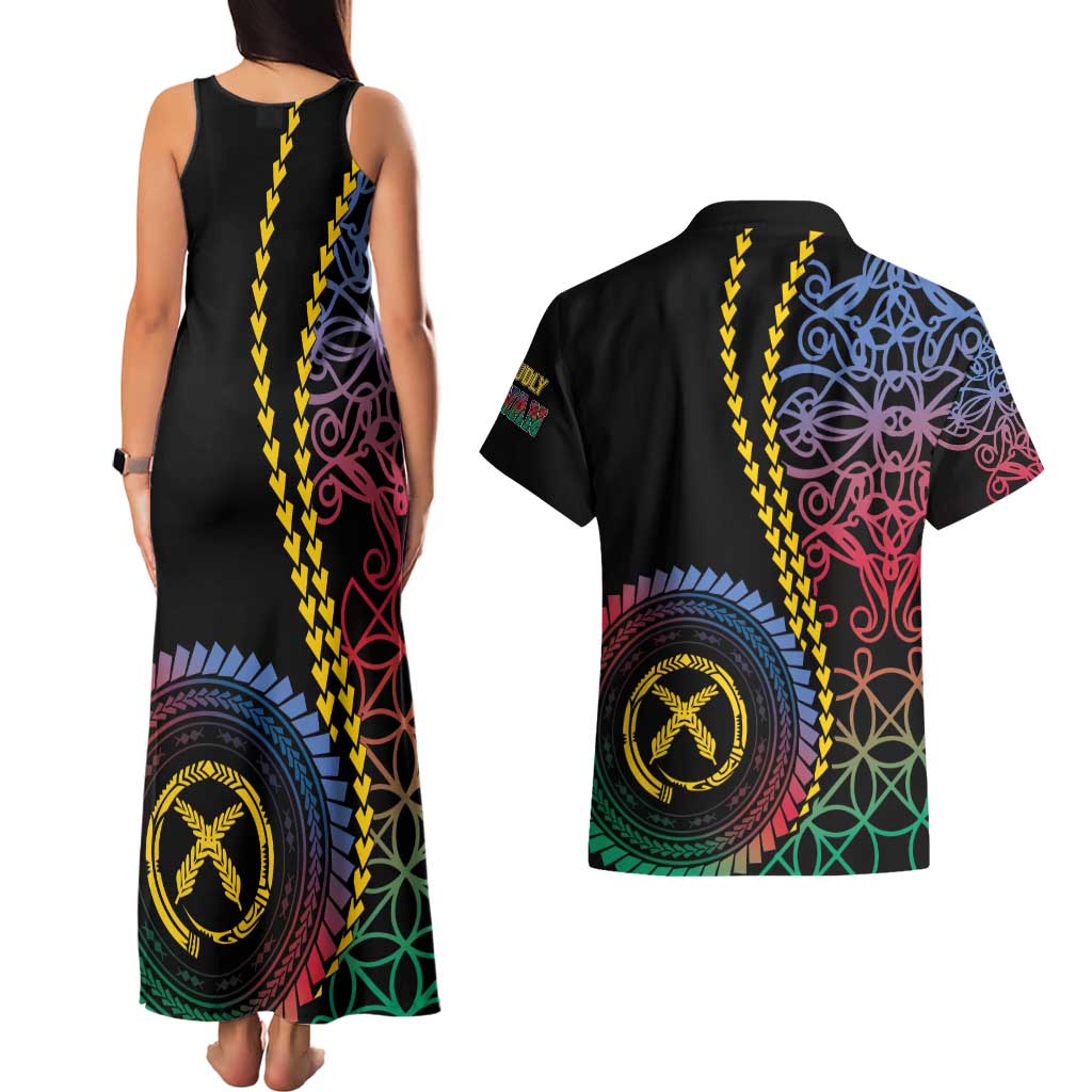 Proudly Ni-Van Sandroing Inspired Couples Matching Tank Maxi Dress and Hawaiian Shirt Shefa Classic Style