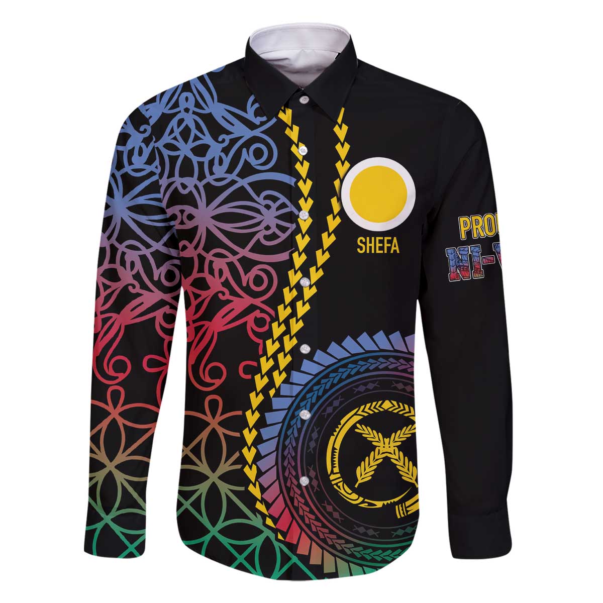 Proudly Ni-Van Sandroing Inspired Family Matching Off The Shoulder Long Sleeve Dress and Hawaiian Shirt Shefa Classic Style