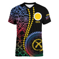 Proudly Ni-Van Sandroing Inspired Women V-Neck T-Shirt Shefa Classic Style LT7 Female Colorful - Polynesian Pride