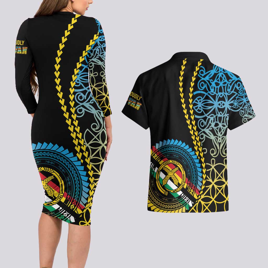 Proudly Ni-Van Sandroing Inspired Couples Matching Long Sleeve Bodycon Dress and Hawaiian Shirt Torba Classic Style