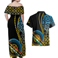 Proudly Ni-Van Sandroing Inspired Couples Matching Off Shoulder Maxi Dress and Hawaiian Shirt Torba Classic Style