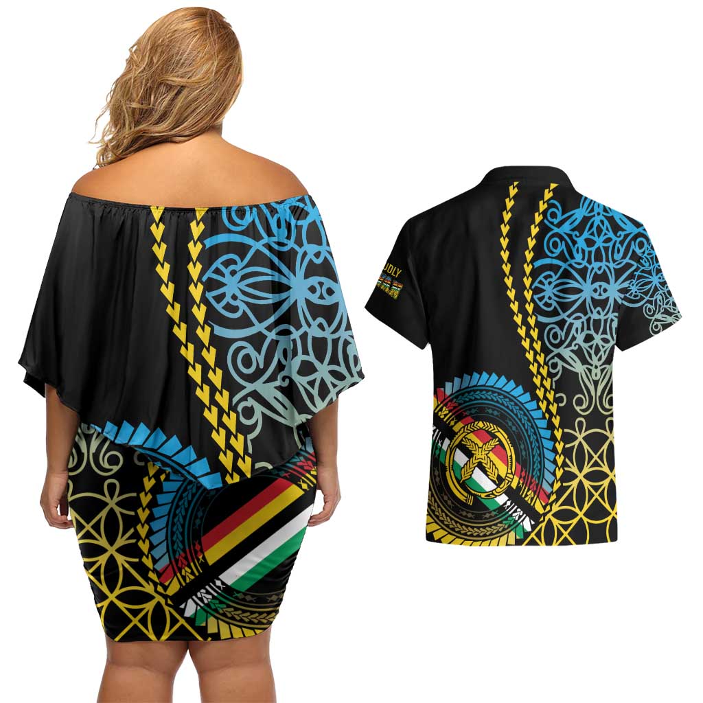 Proudly Ni-Van Sandroing Inspired Couples Matching Off Shoulder Short Dress and Hawaiian Shirt Torba Classic Style