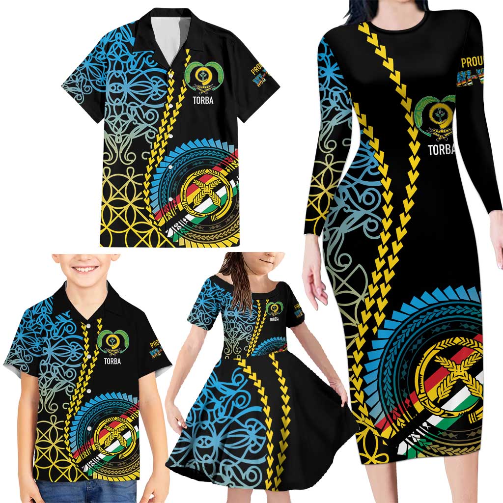 Proudly Ni-Van Sandroing Inspired Family Matching Long Sleeve Bodycon Dress and Hawaiian Shirt Torba Classic Style