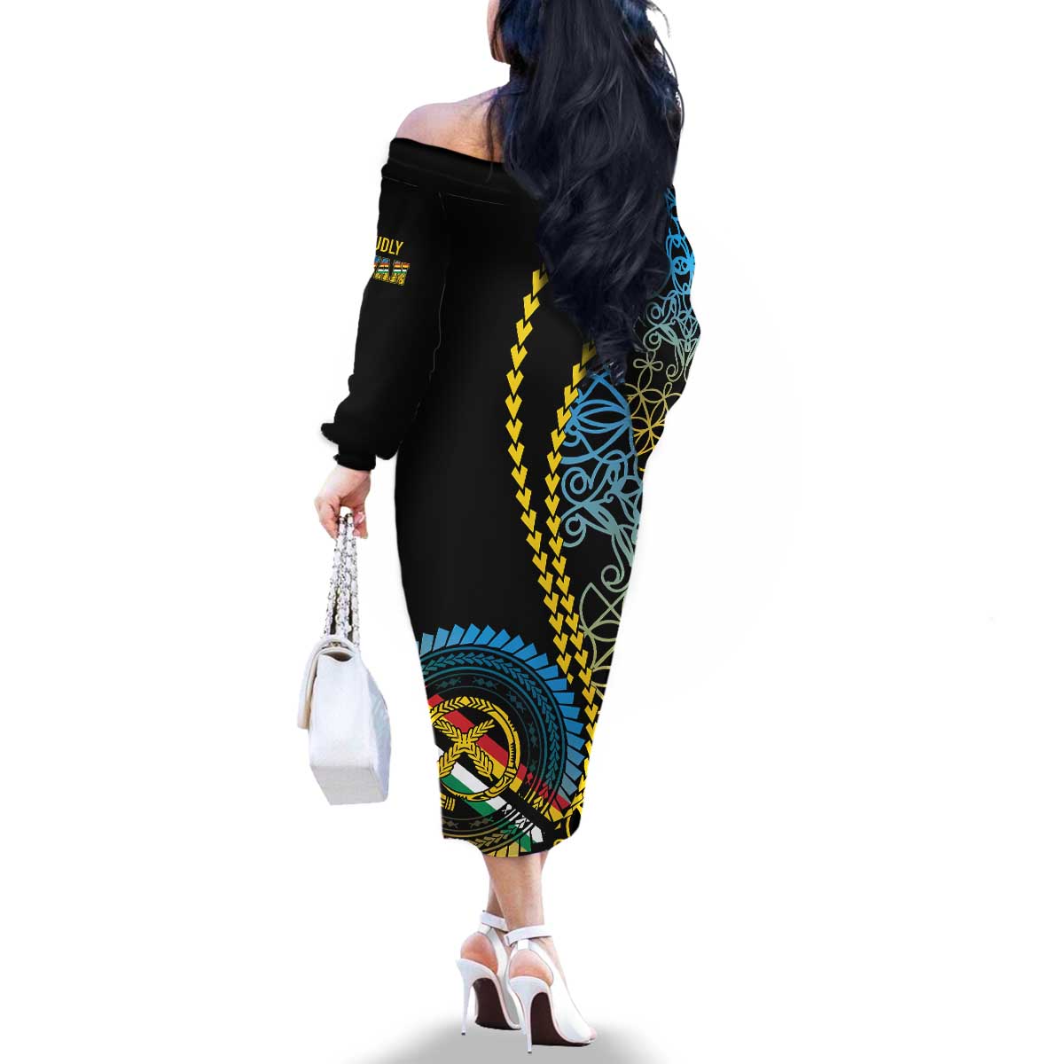 Proudly Ni-Van Sandroing Inspired Family Matching Off The Shoulder Long Sleeve Dress and Hawaiian Shirt Torba Classic Style