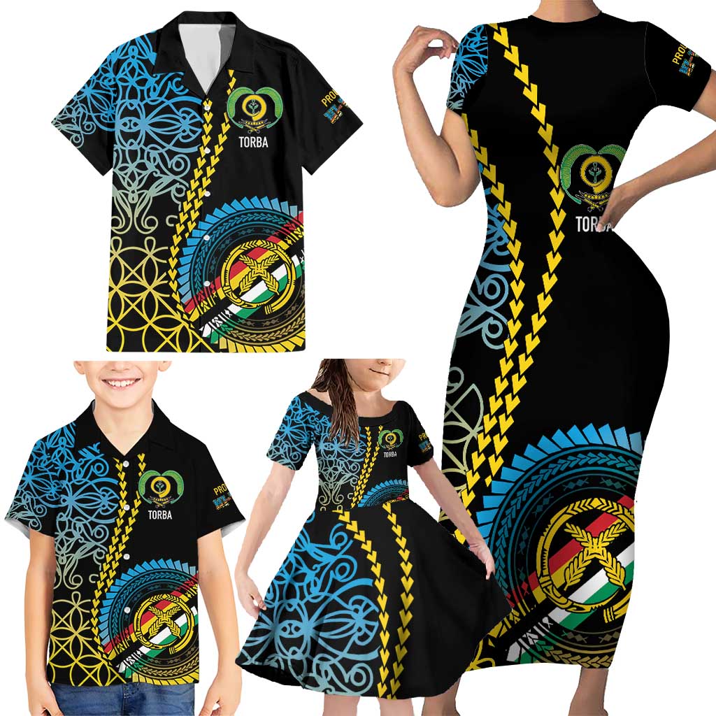 Proudly Ni-Van Sandroing Inspired Family Matching Short Sleeve Bodycon Dress and Hawaiian Shirt Torba Classic Style