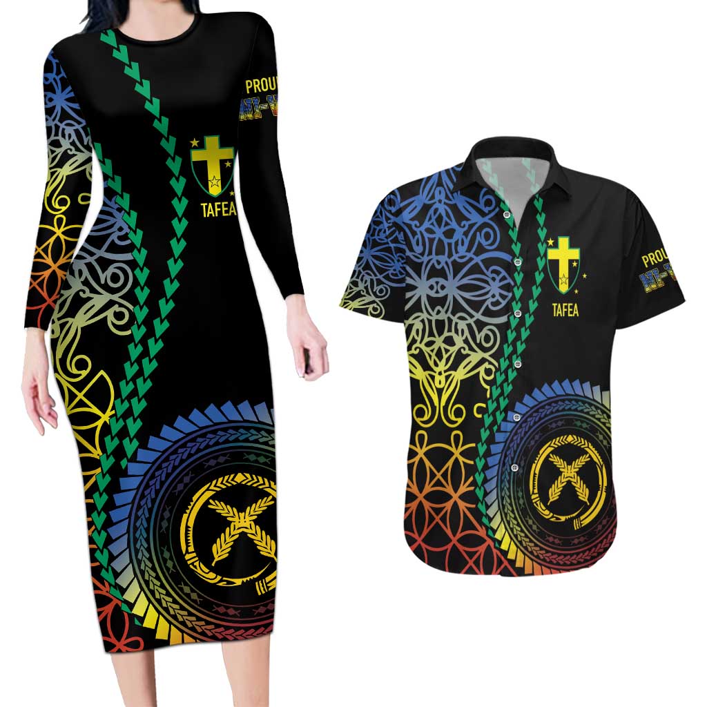 Proudly Ni-Van Sandroing Inspired Couples Matching Long Sleeve Bodycon Dress and Hawaiian Shirt Tafea Classic Style