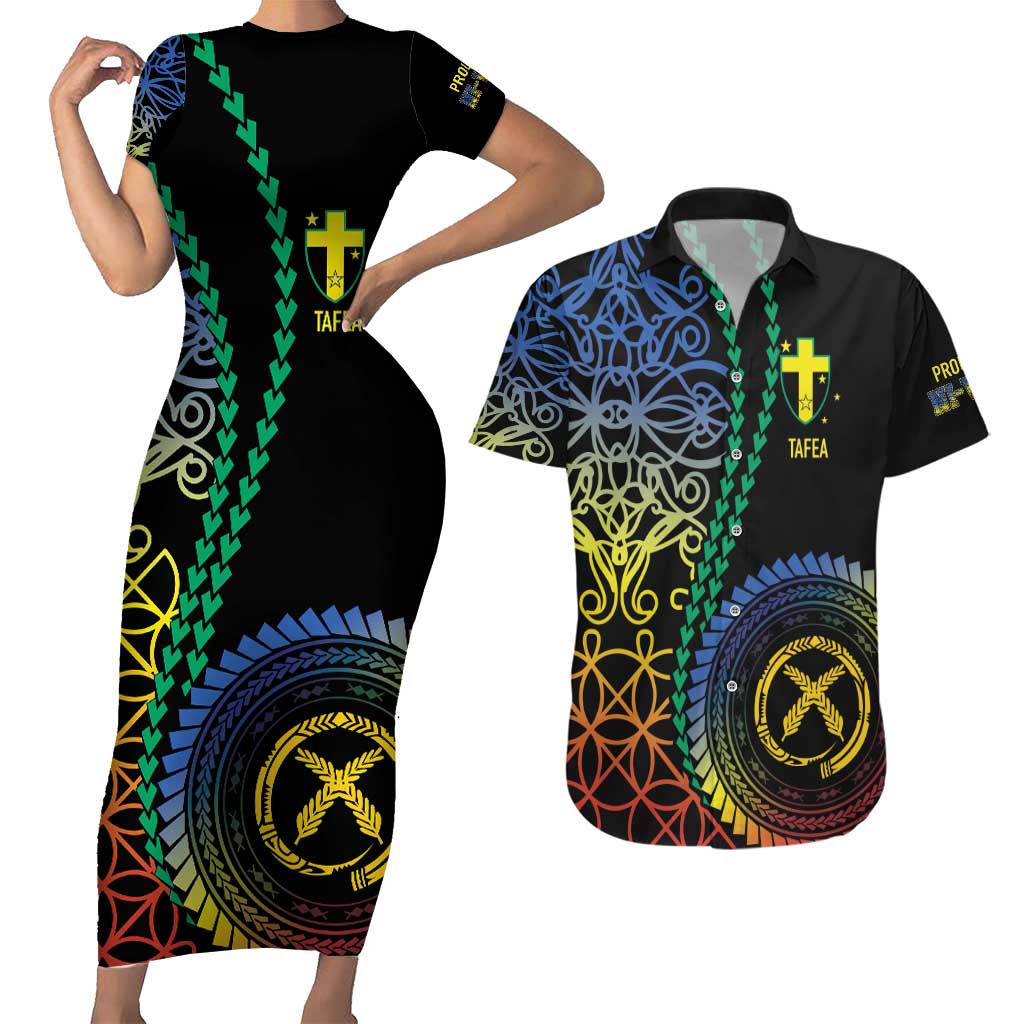 Proudly Ni-Van Sandroing Inspired Couples Matching Short Sleeve Bodycon Dress and Hawaiian Shirt Tafea Classic Style