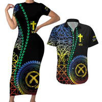 Proudly Ni-Van Sandroing Inspired Couples Matching Short Sleeve Bodycon Dress and Hawaiian Shirt Tafea Classic Style