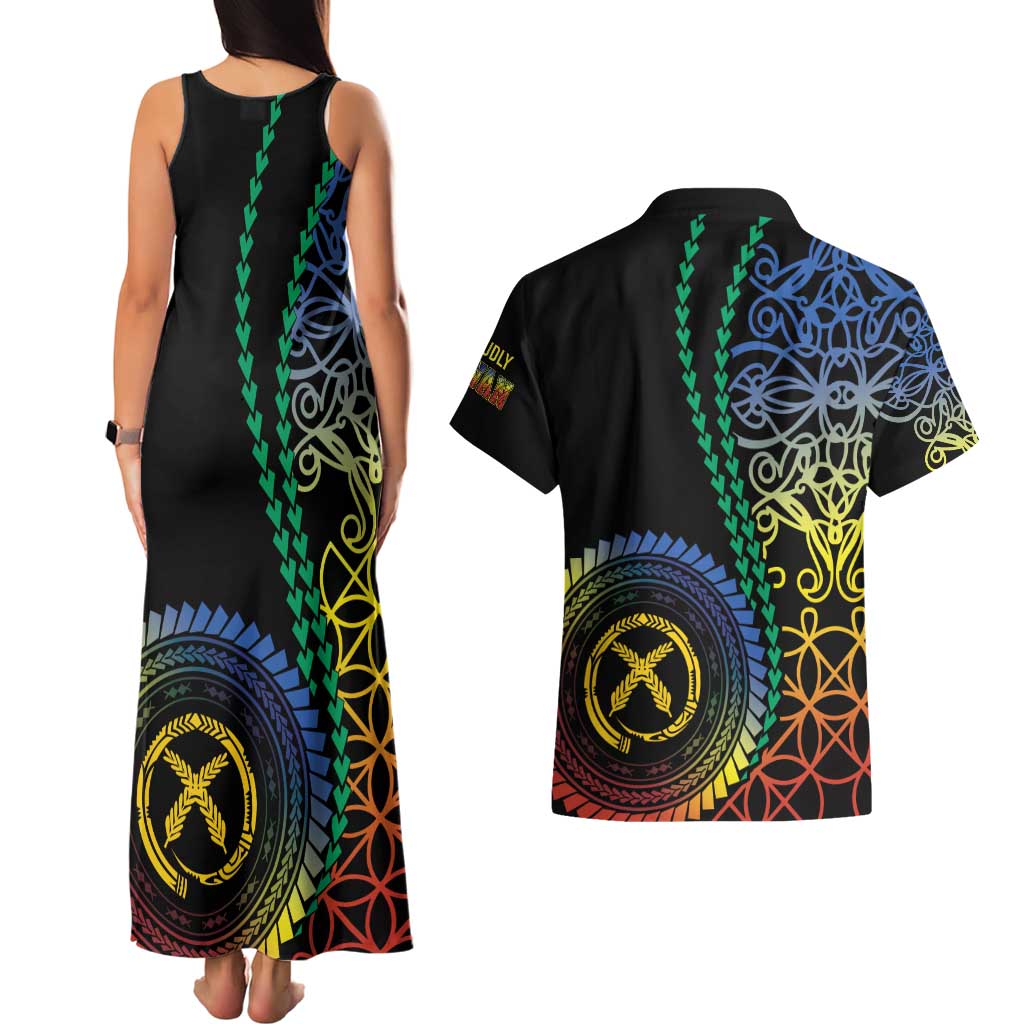 Proudly Ni-Van Sandroing Inspired Couples Matching Tank Maxi Dress and Hawaiian Shirt Tafea Classic Style