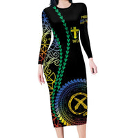 Proudly Ni-Van Sandroing Inspired Family Matching Long Sleeve Bodycon Dress and Hawaiian Shirt Tafea Classic Style