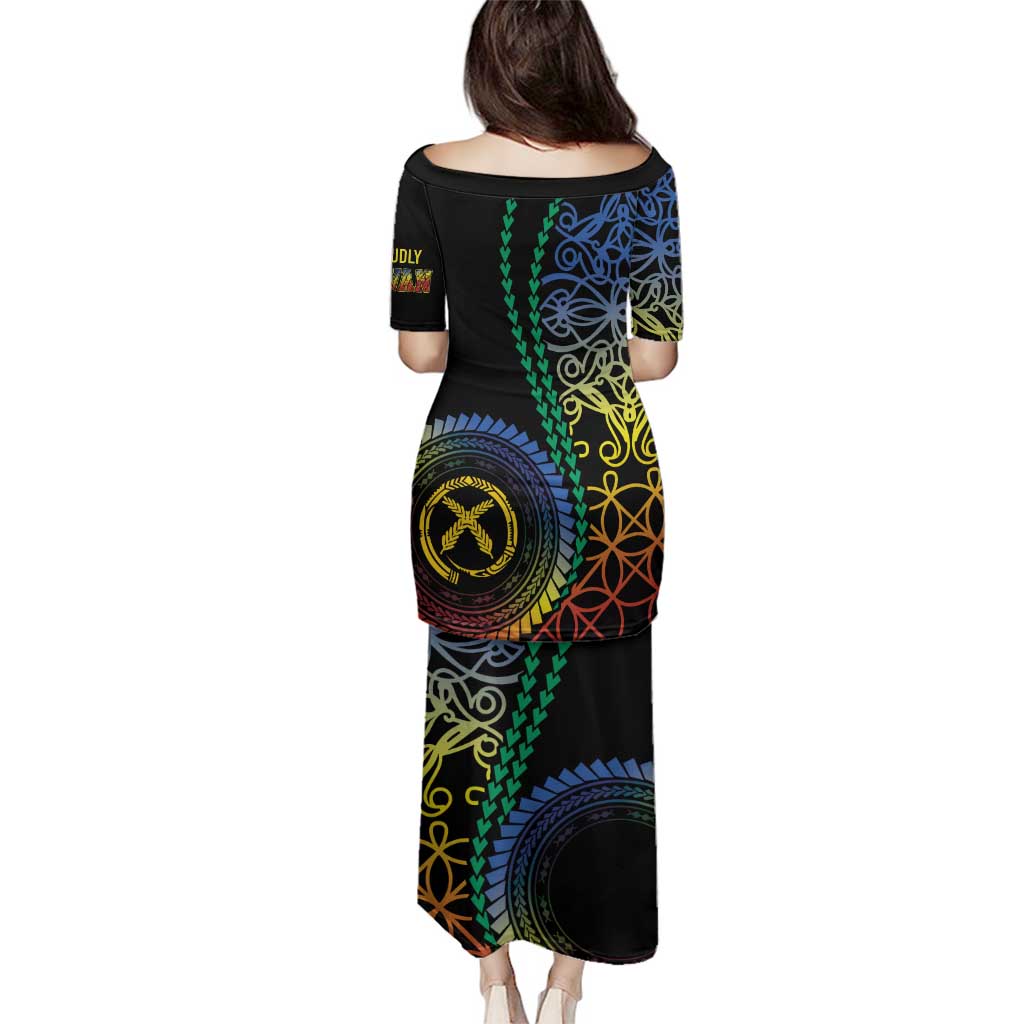 Proudly Ni-Van Sandroing Inspired Family Matching Puletasi and Hawaiian Shirt Tafea Classic Style