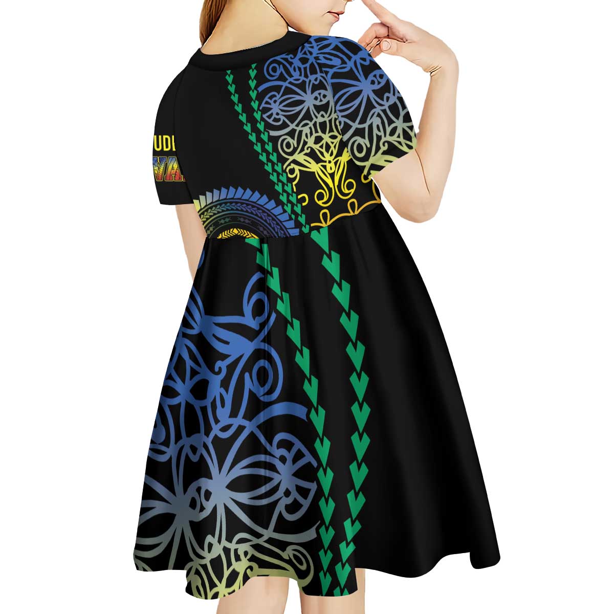 Proudly Ni-Van Sandroing Inspired Kid Short Sleeve Dress Tafea Classic Style