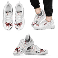 Bula Fiji Personalised Sneakers Shark Tail White Masi Tapa