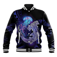 Polynesian Aumakua Baseball Jacket Jellyfish with Shark - Polynesian Pride