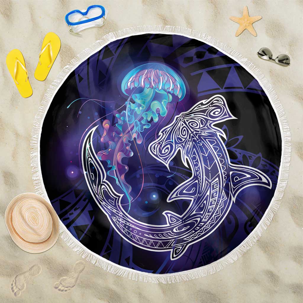 Polynesian Aumakua Beach Blanket Jellyfish with Shark - Polynesian Pride