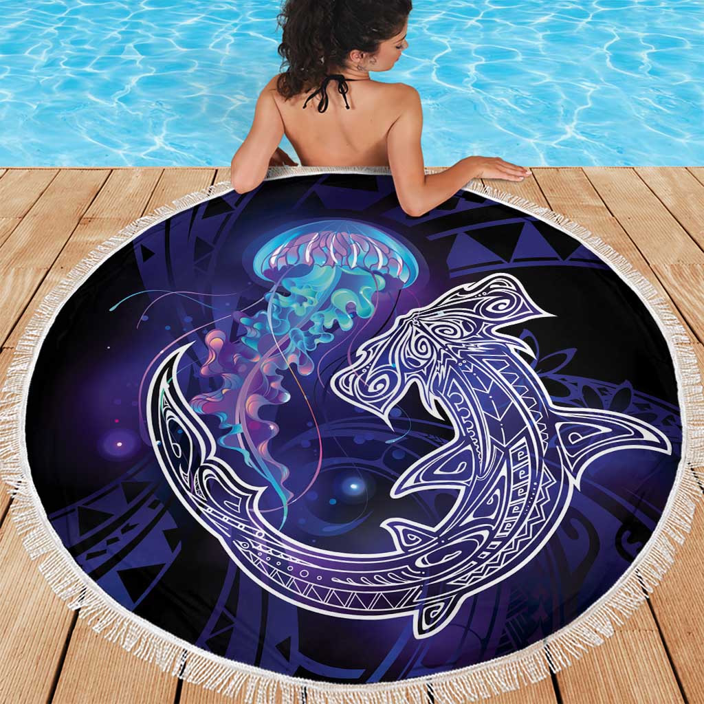 Polynesian Aumakua Beach Blanket Jellyfish with Shark - Polynesian Pride