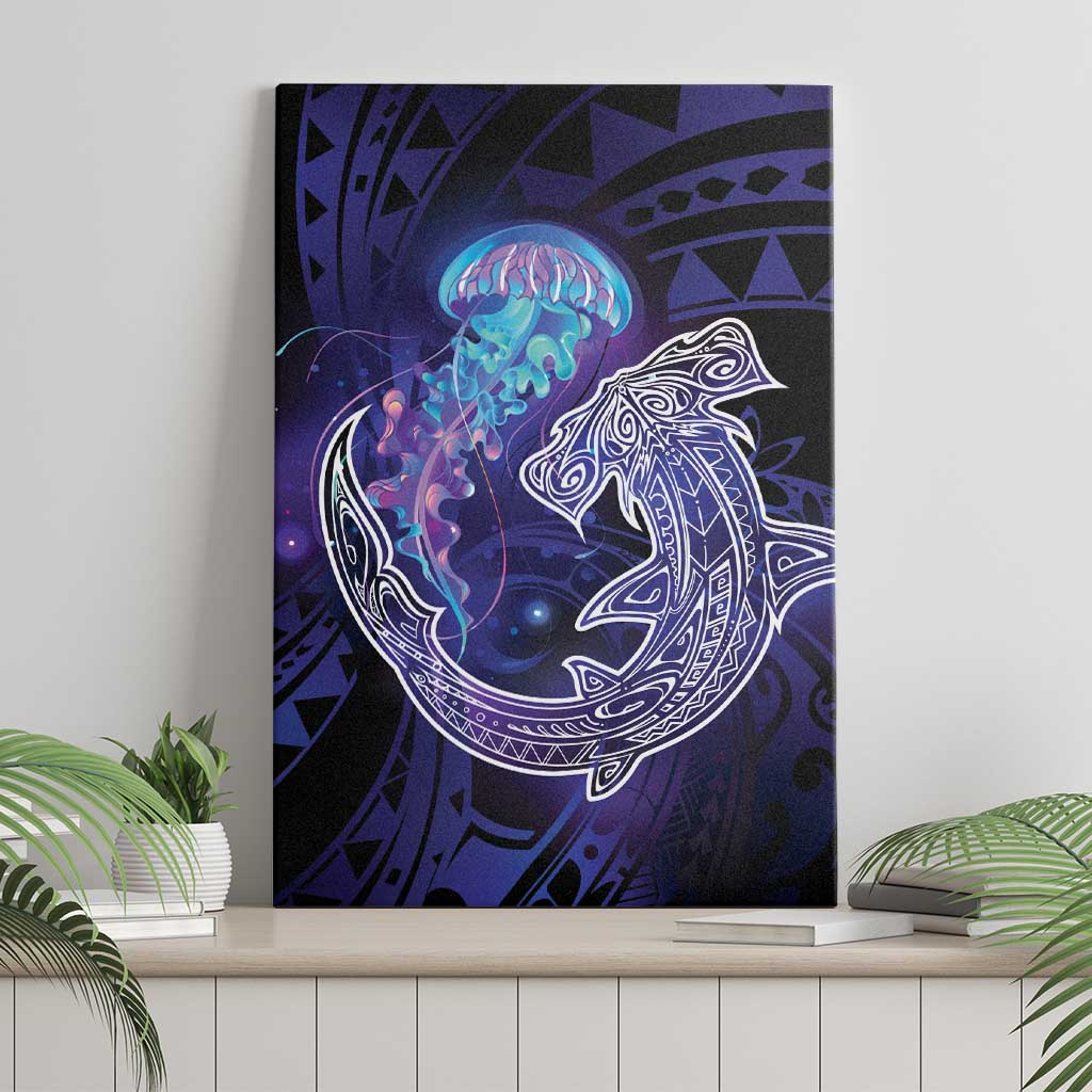Polynesian Aumakua Canvas Wall Art Jellyfish with Shark - Polynesian Pride