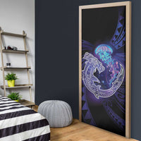 Polynesian Aumakua Door Cover Jellyfish with Shark - Polynesian Pride