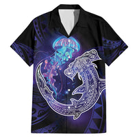 Polynesian Aumakua Family Matching Mermaid Dress and Hawaiian Shirt Jellyfish with Shark - Polynesian Pride