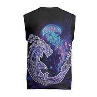 Polynesian Aumakua Christmas Knitted V-Neck Vest Jellyfish with Shark - Polynesian Pride