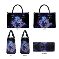 Polynesian Aumakua Leather Bag Jellyfish with Shark - Polynesian Pride