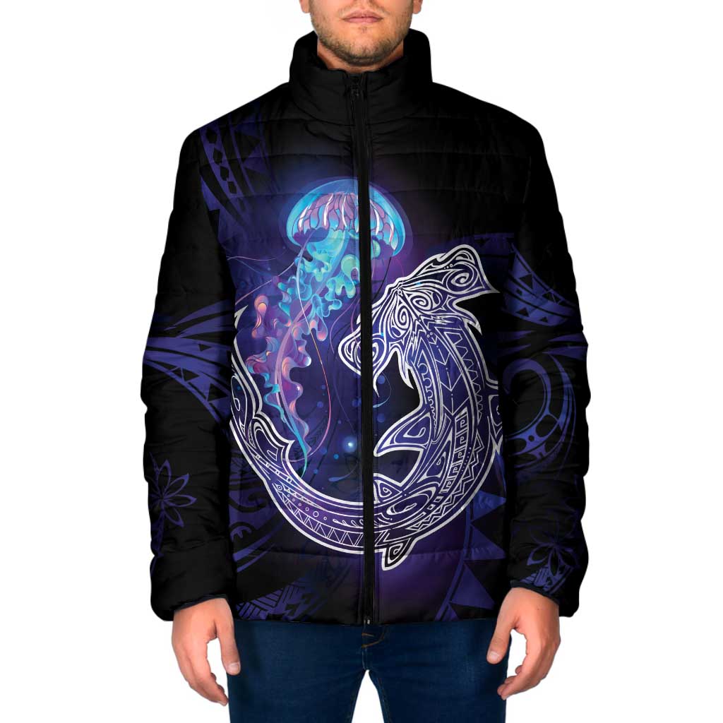 Polynesian Aumakua Padded Jacket Jellyfish with Shark - Polynesian Pride