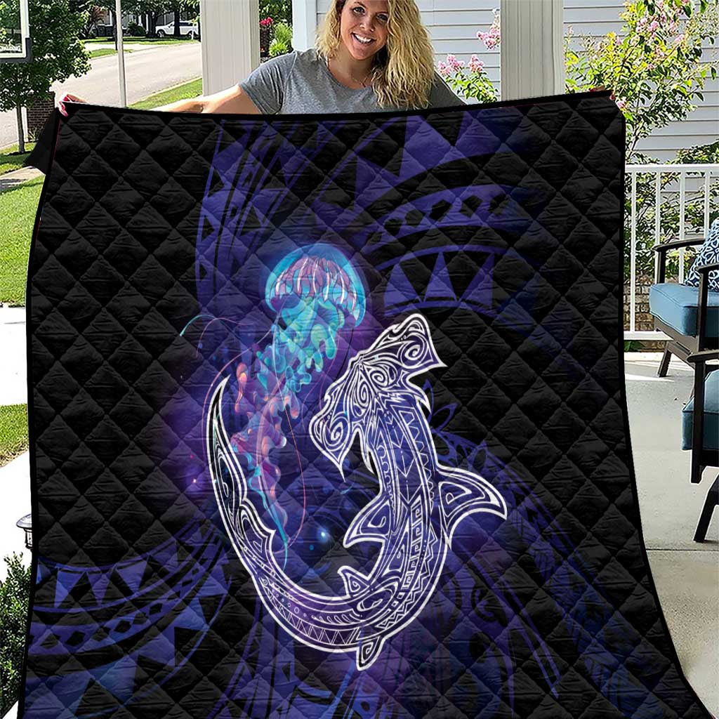 Polynesian Aumakua Quilt Jellyfish with Shark - Polynesian Pride