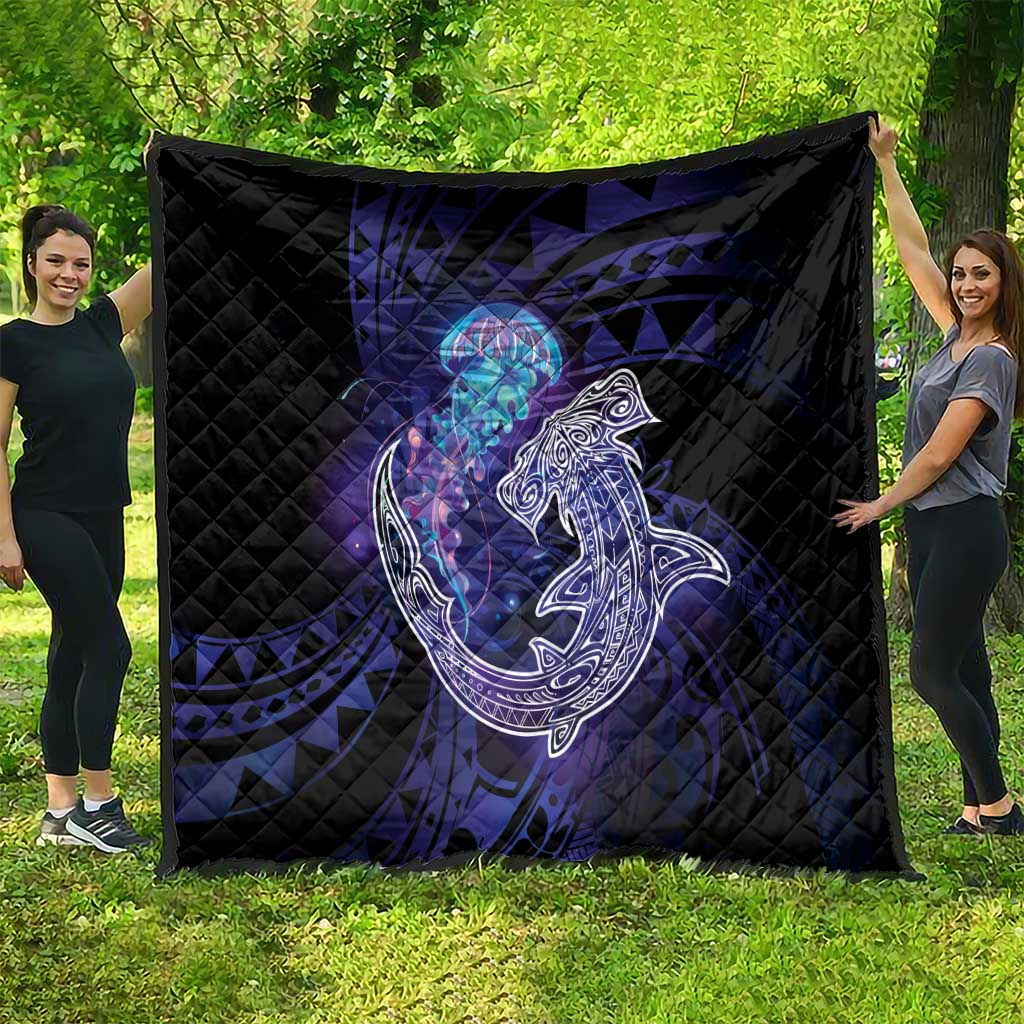 Polynesian Aumakua Quilt Jellyfish with Shark - Polynesian Pride