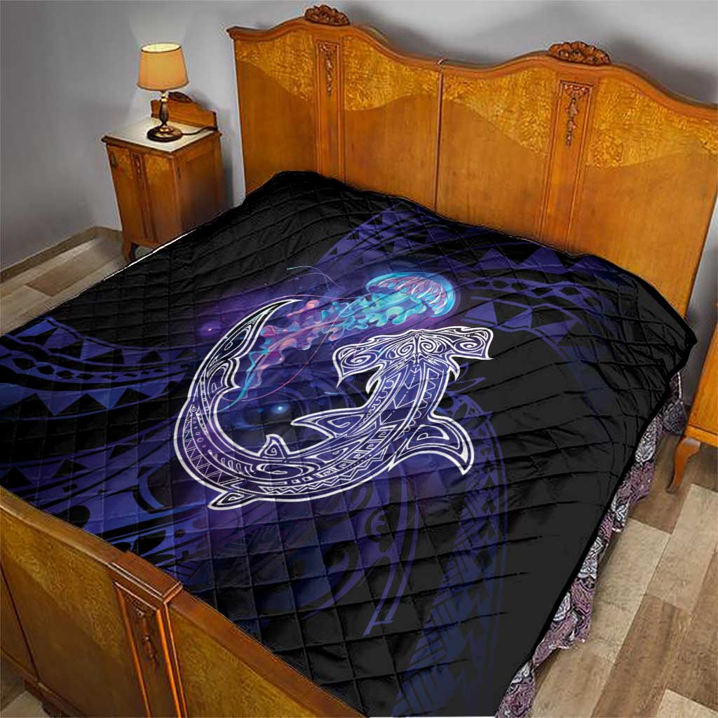 Polynesian Aumakua Quilt Jellyfish with Shark - Polynesian Pride