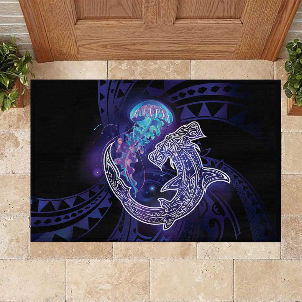Polynesian Aumakua Rubber Doormat Jellyfish with Shark - Polynesian Pride
