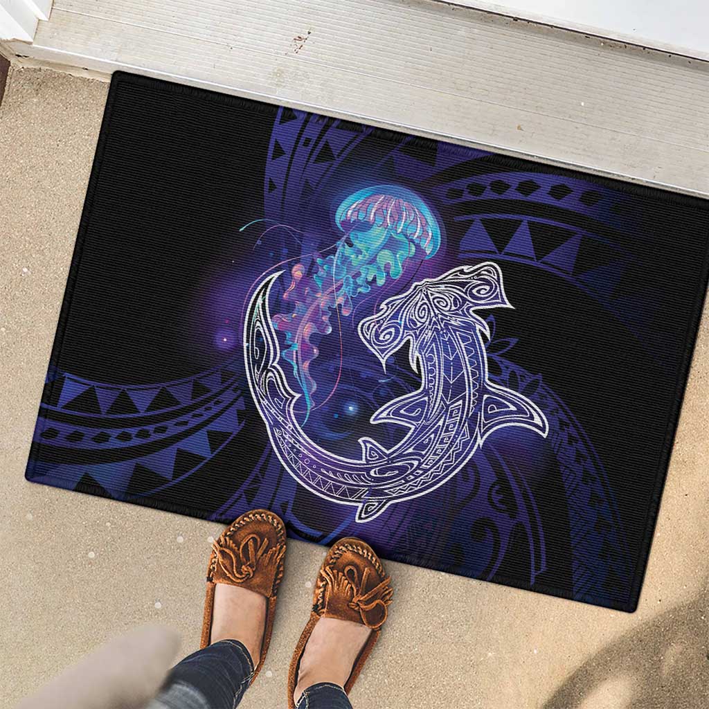 Polynesian Aumakua Rubber Doormat Jellyfish with Shark - Polynesian Pride